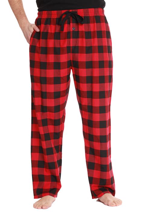 black and red plaid pajama pants